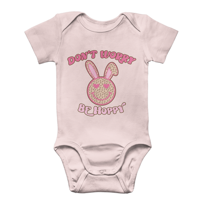 Don't worry be 'happy' Classic Baby Onesie Bodysuit - DirectlyPersonalised