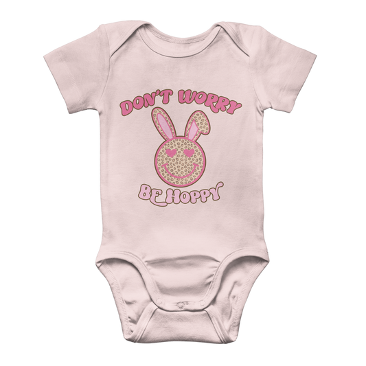 Don't worry be 'happy' Classic Baby Onesie Bodysuit - DirectlyPersonalised