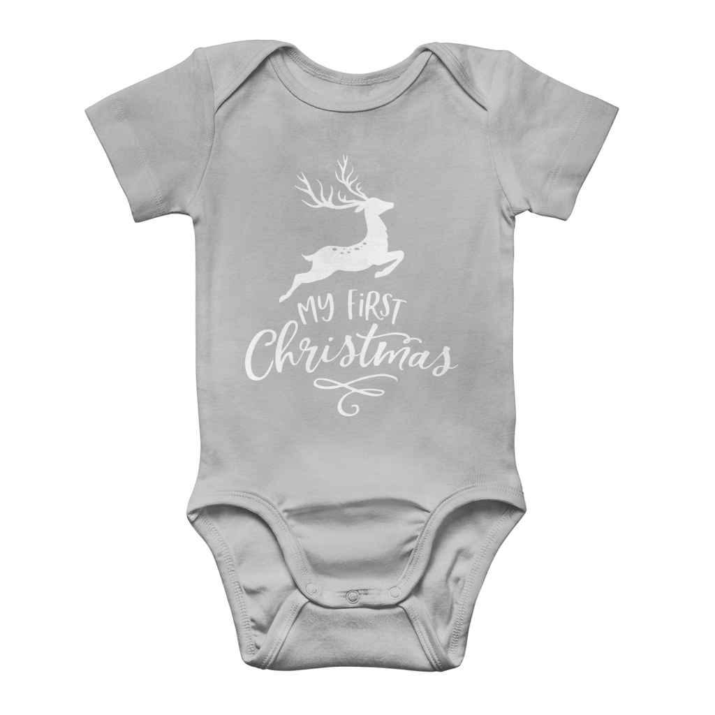 My First Christmas White Classic Baby Onesie Bodysuit - DirectlyPersonalised