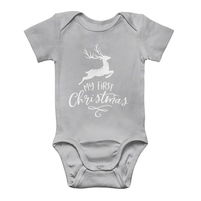 My First Christmas White Classic Baby Onesie Bodysuit