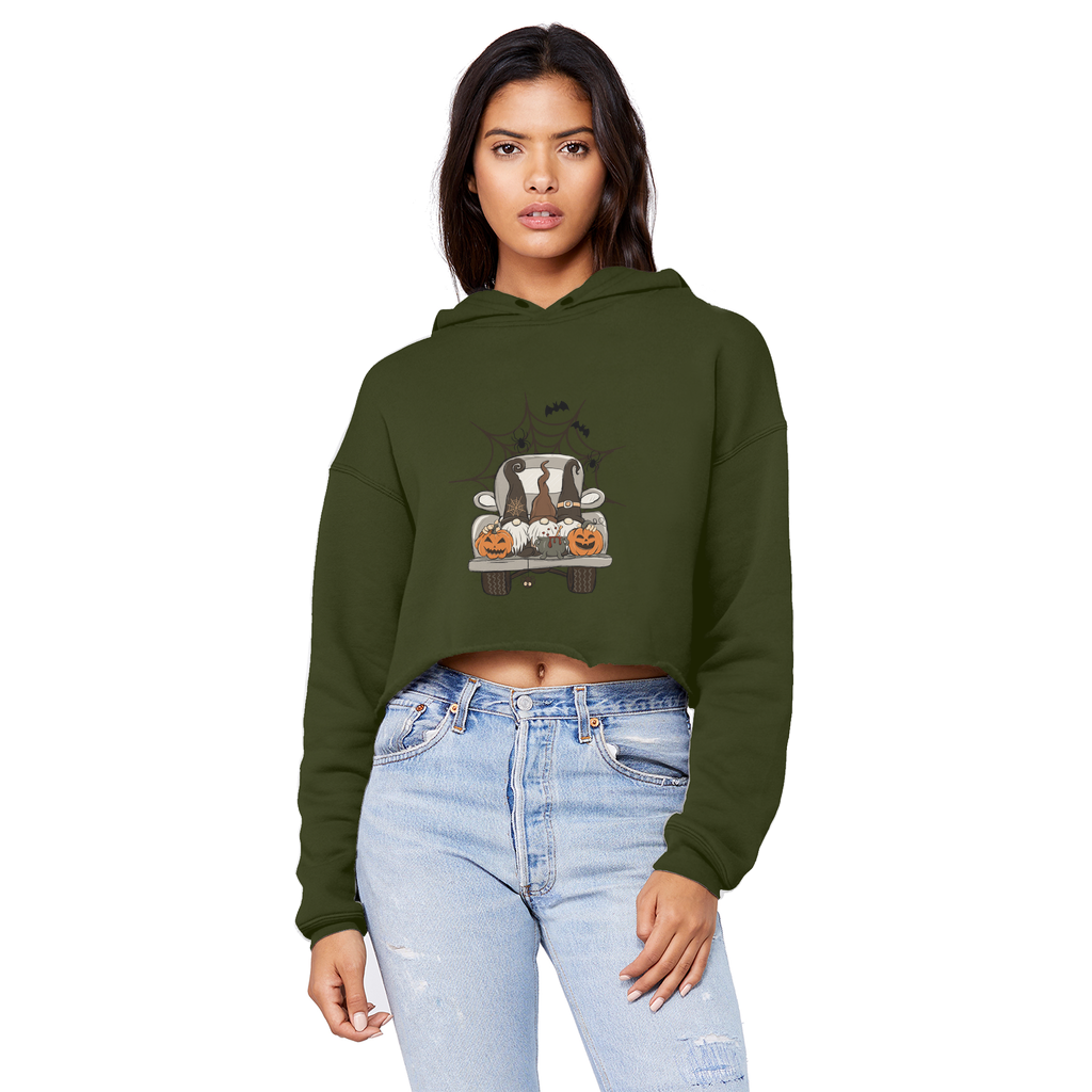 LETS GET SPOOKY Unisex Cropped Raw Edge Boyfriend Hoodie - DirectlyPersonalised