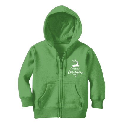 My First Christmas White Classic Kids Zip Hoodie - DirectlyPersonalised