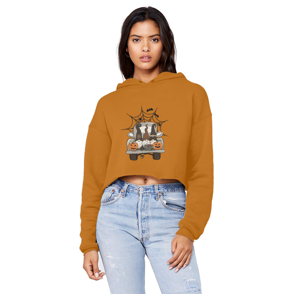 LETS GET SPOOKY Unisex Cropped Raw Edge Boyfriend Hoodie - DirectlyPersonalised