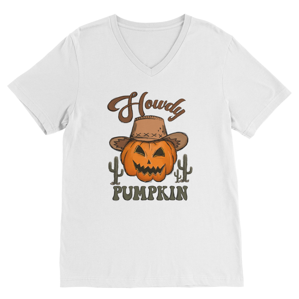 HOWDY PUMPKIN Premium V-Neck T-Shirt - DirectlyPersonalised
