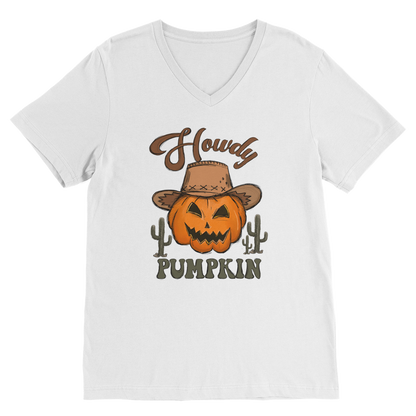 HOWDY PUMPKIN Premium V-Neck T-Shirt - DirectlyPersonalised