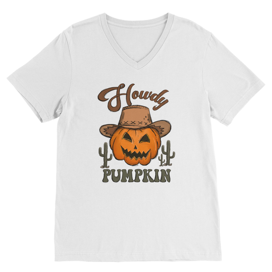 HOWDY PUMPKIN Premium V-Neck T-Shirt - DirectlyPersonalised