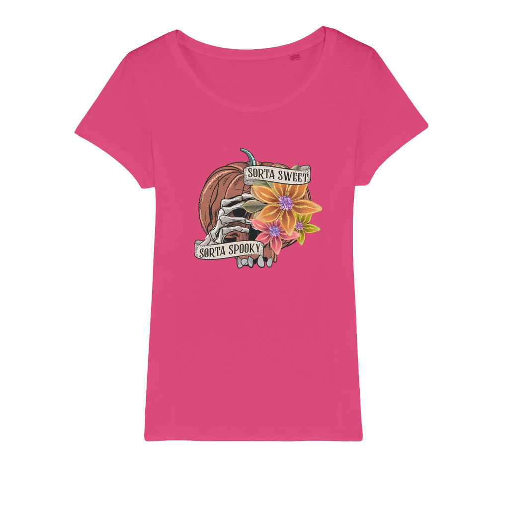 SORTA SWEET - SORTA SPOOKY Organic Jersey Womens T-Shirt - DirectlyPersonalised