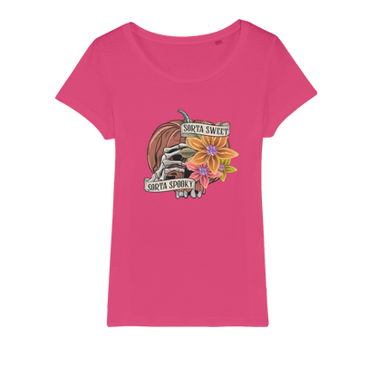 SORTA SWEET - SORTA SPOOKY Organic Jersey Womens T-Shirt - DirectlyPersonalised