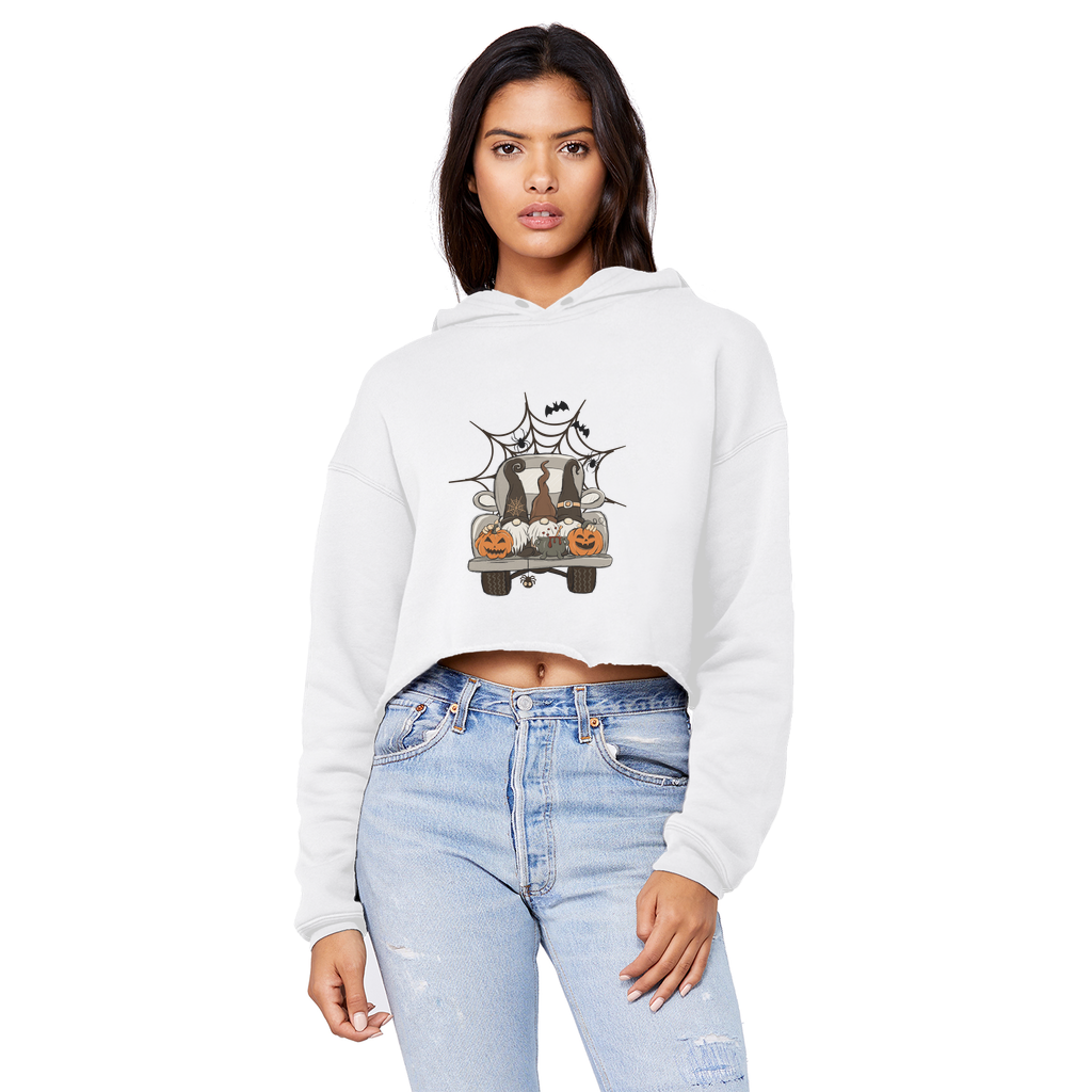 LETS GET SPOOKY Unisex Cropped Raw Edge Boyfriend Hoodie - DirectlyPersonalised