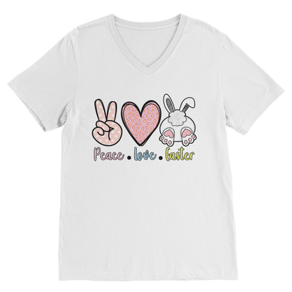 PEACE LOVE EASTER Classic V-Neck T-Shirt - DirectlyPersonalised