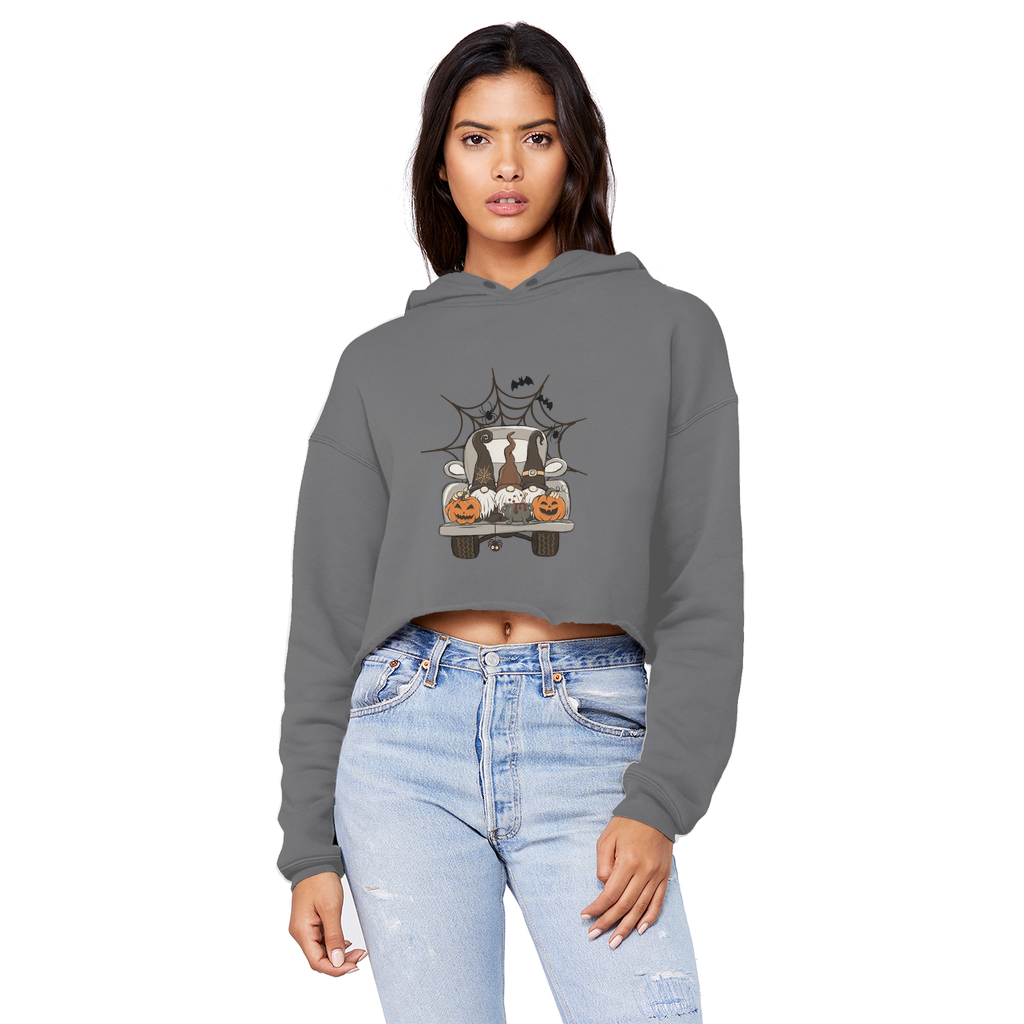 LETS GET SPOOKY Unisex Cropped Raw Edge Boyfriend Hoodie - DirectlyPersonalised