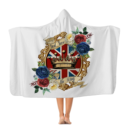 GOD SAVE THE KING Premium Adult Hooded Blanket - DirectlyPersonalised