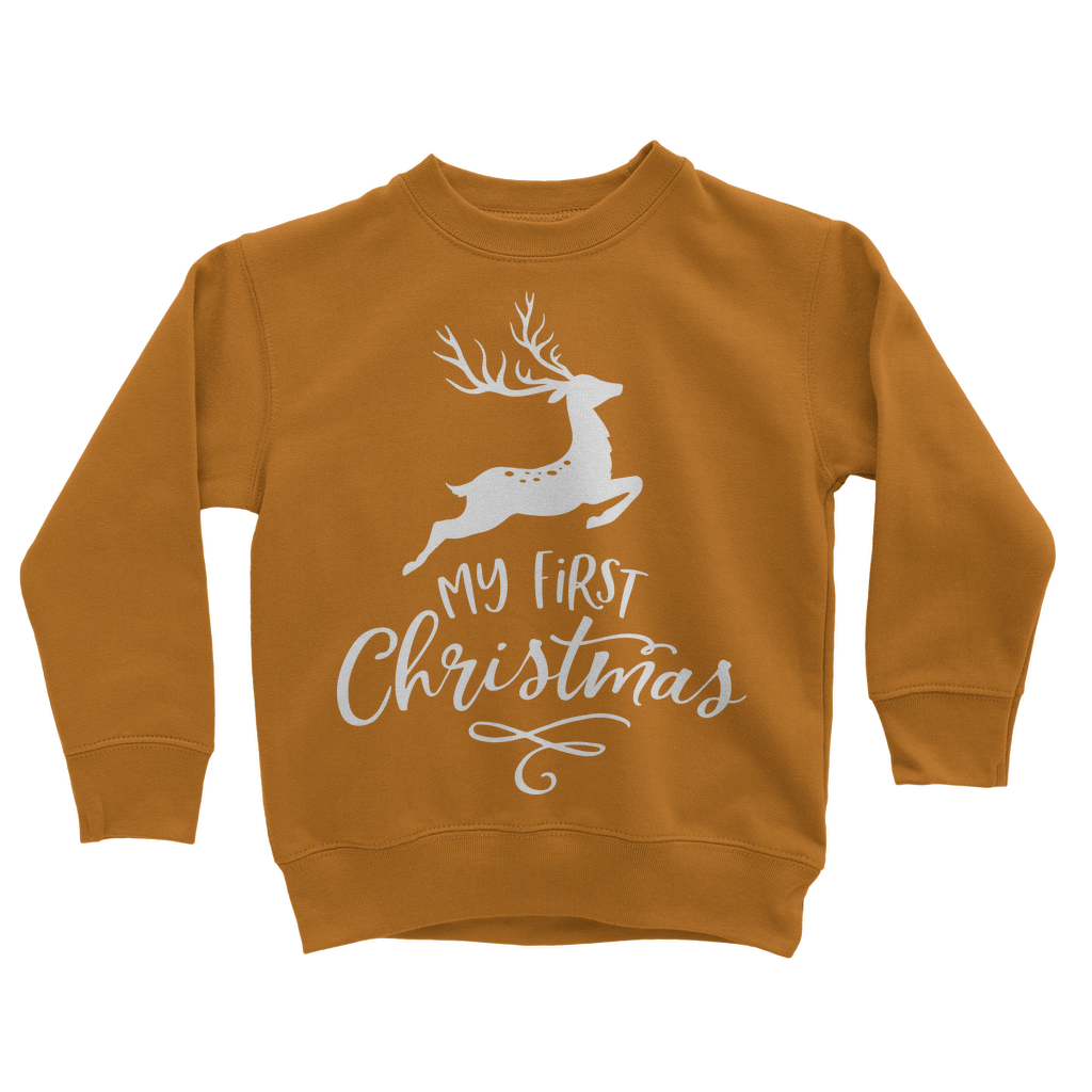 My First Christmas White Classic Kids Sweatshirt - DirectlyPersonalised
