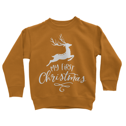 My First Christmas White Classic Kids Sweatshirt - DirectlyPersonalised