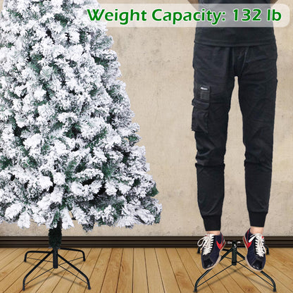7ft PVC Flocking Christmas Tree 1300 Branches Spread Out Natural Tree - DirectlyPersonalised