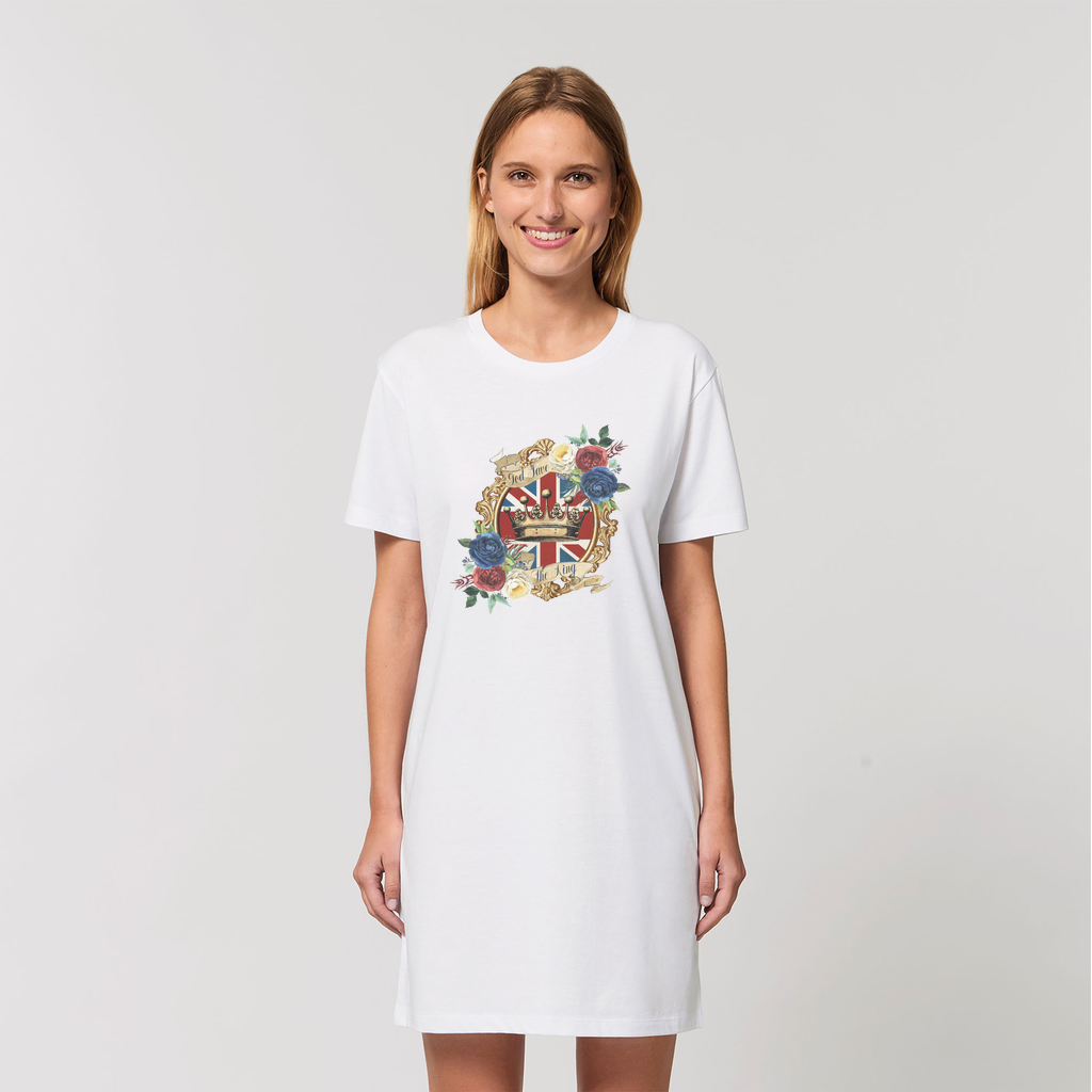 GOD SAVE THE KING Organic T-Shirt Dress - DirectlyPersonalised