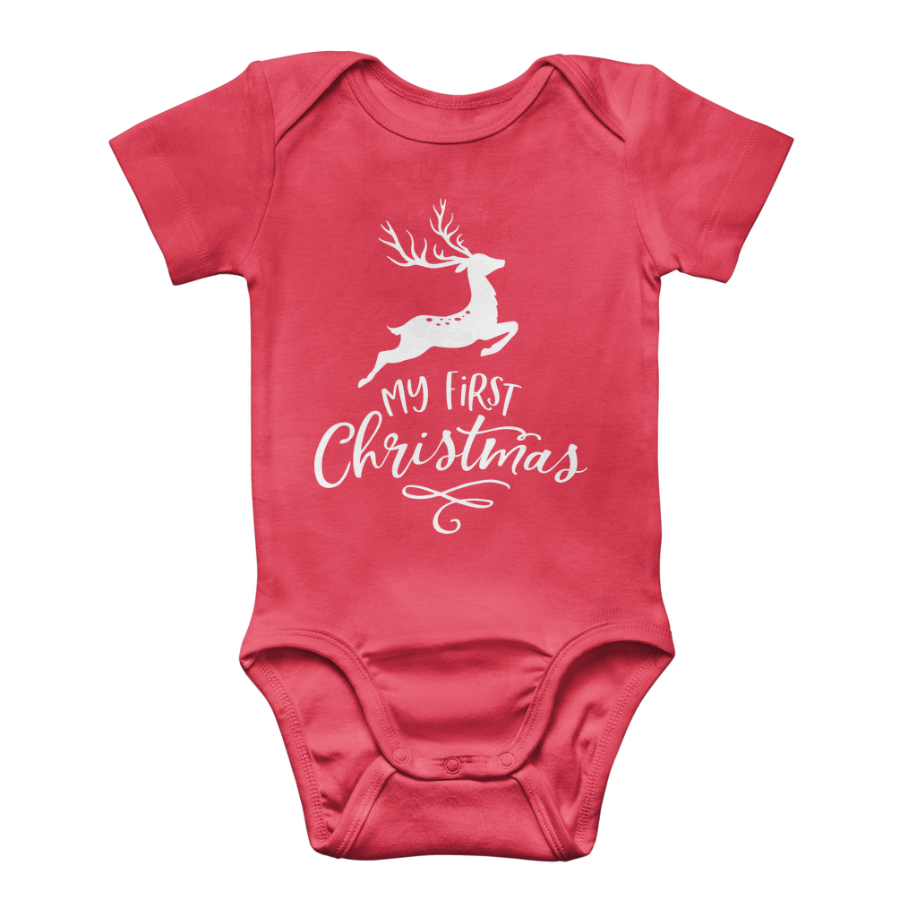 My First Christmas White Classic Baby Onesie Bodysuit - DirectlyPersonalised