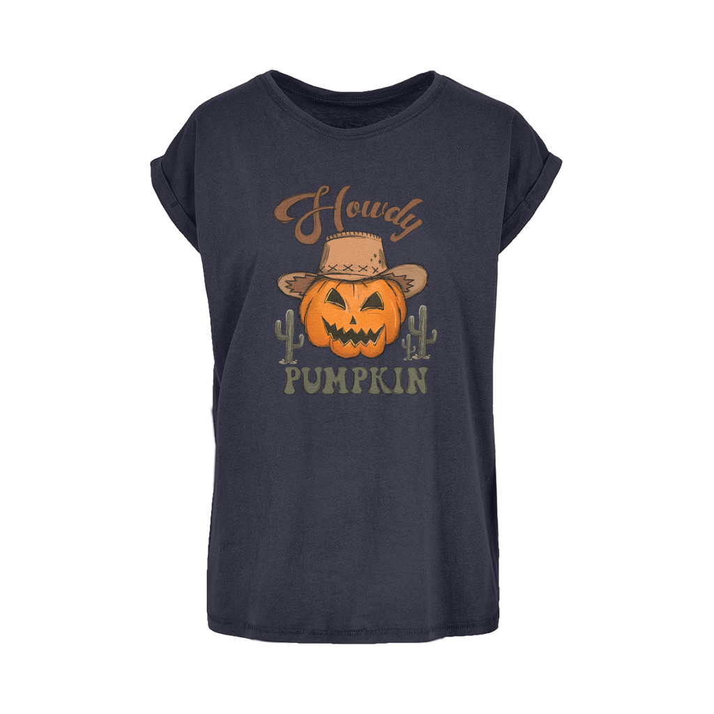 HOWDY PUMPKIN Women's Extended Shoulder T-Shirt XS-5XL - DirectlyPersonalised