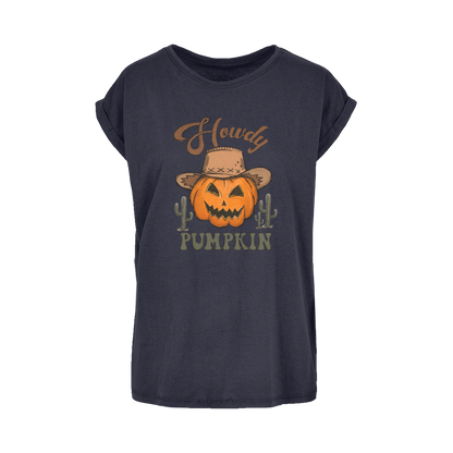 HOWDY PUMPKIN Women's Extended Shoulder T-Shirt XS-5XL - DirectlyPersonalised
