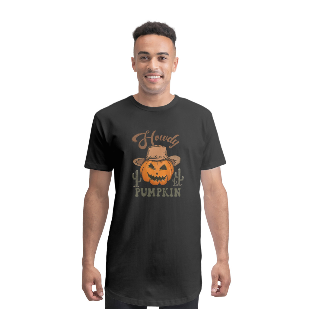 HOWDY PUMPKIN Premium Long Body T-Shirt - DirectlyPersonalised