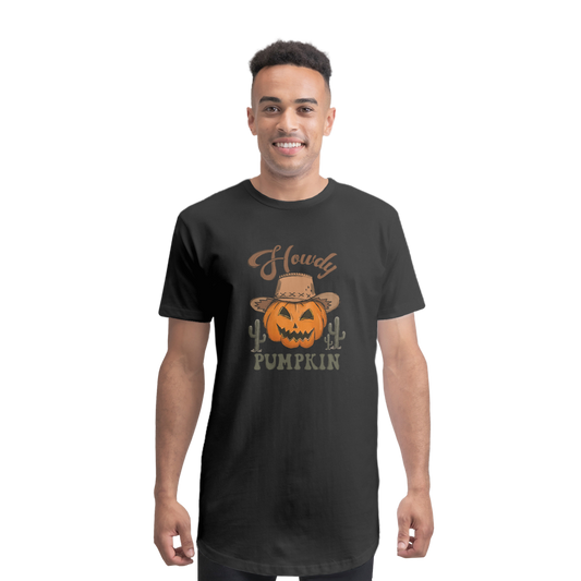 HOWDY PUMPKIN Premium Long Body T-Shirt - DirectlyPersonalised