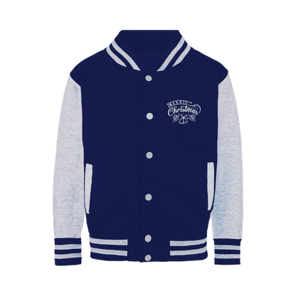 Merry Christmas White Varsity Jacket