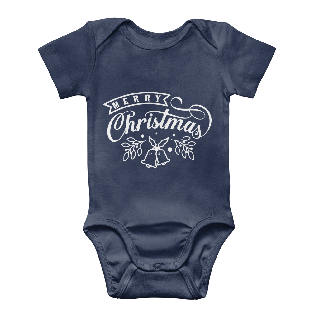 Merry Christmas White Classic Baby Onesie Bodysuit