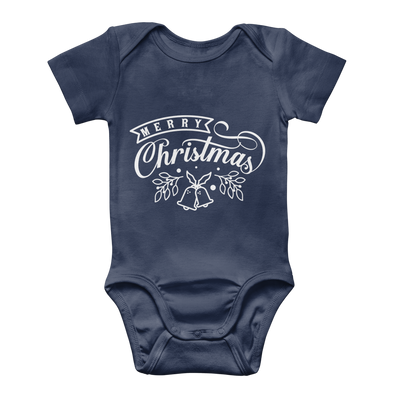 Merry Christmas White Classic Baby Onesie Bodysuit