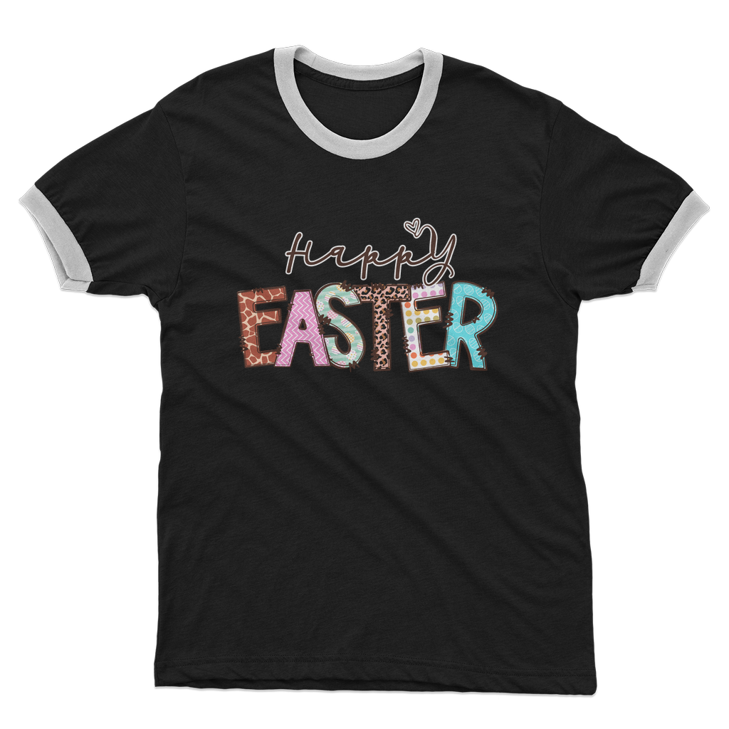 Happy Easter Adult Ringer T-Shirt - DirectlyPersonalised