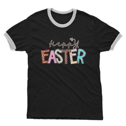 Happy Easter Adult Ringer T-Shirt - DirectlyPersonalised