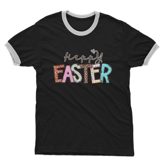 Happy Easter Adult Ringer T-Shirt - DirectlyPersonalised