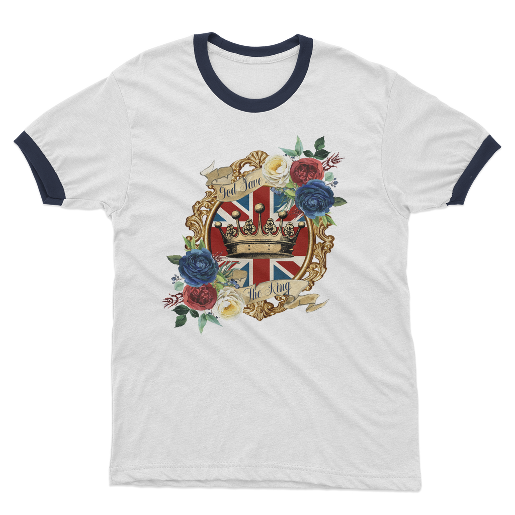 GOD SAVE THE KING Adult Ringer T-Shirt - DirectlyPersonalised