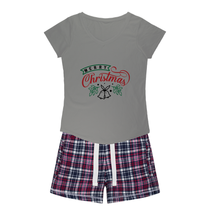 Merry Christmas Women's Sleepy Tee and Flannel Short