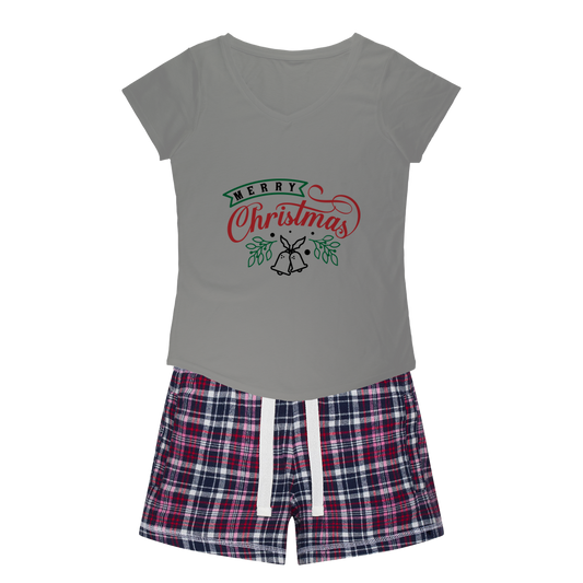 Merry Christmas Women's Sleepy Tee and Flannel Short