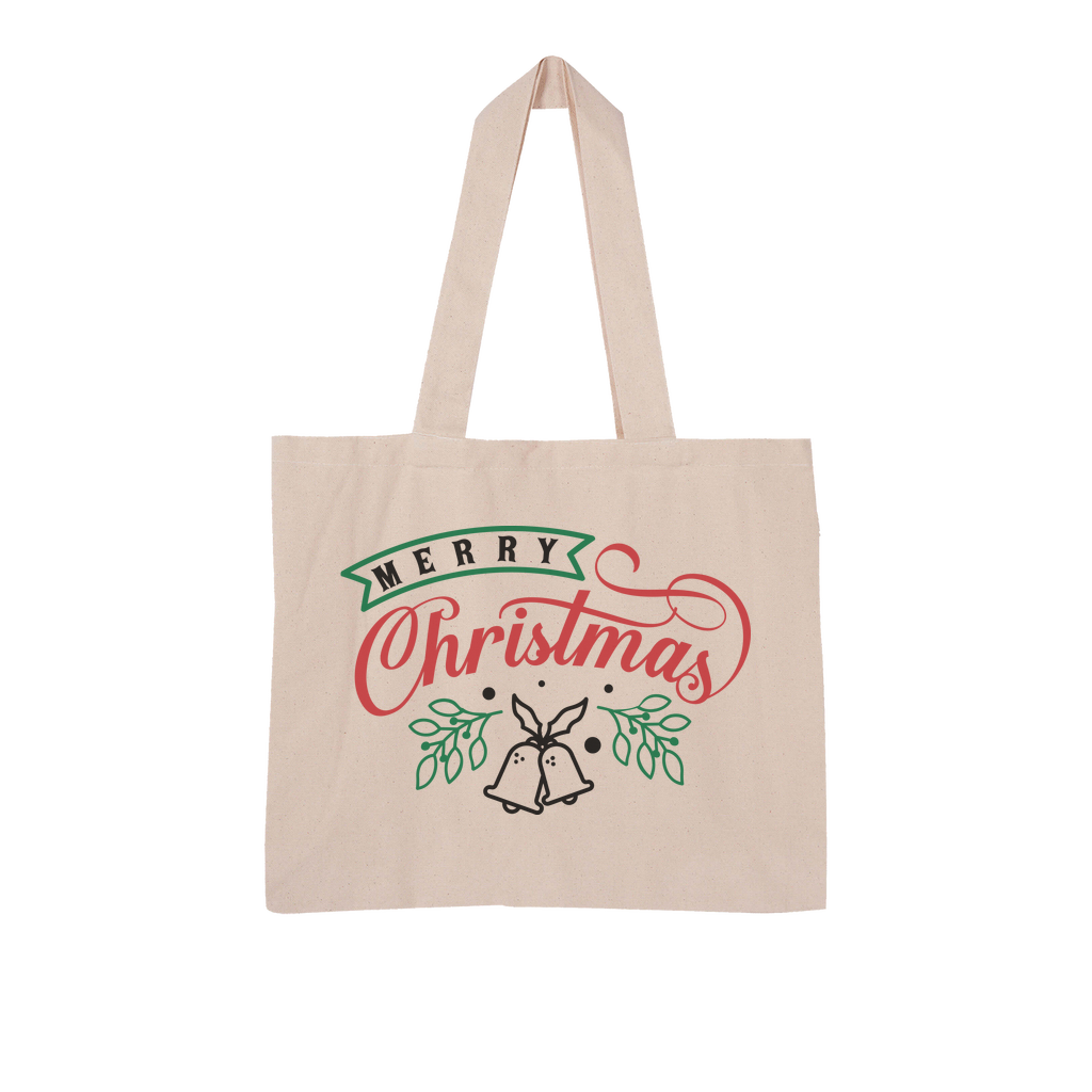 Merry Christmas Large Organic Tote Bag - DirectlyPersonalised