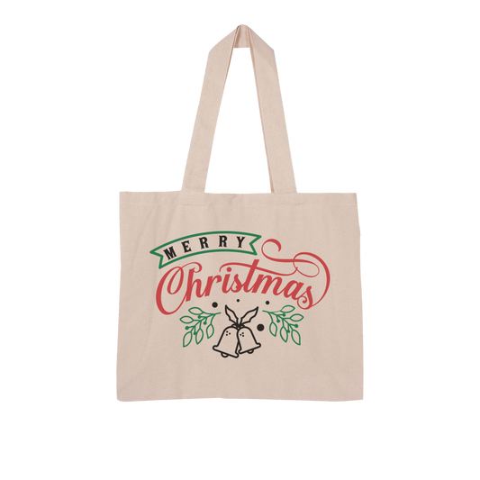 Merry Christmas Large Organic Tote Bag - DirectlyPersonalised
