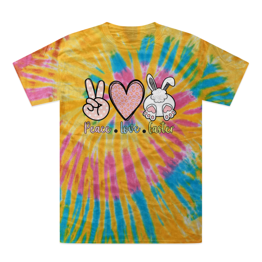 PEACE LOVE EASTER Tie-Dye T-Shirt - DirectlyPersonalised