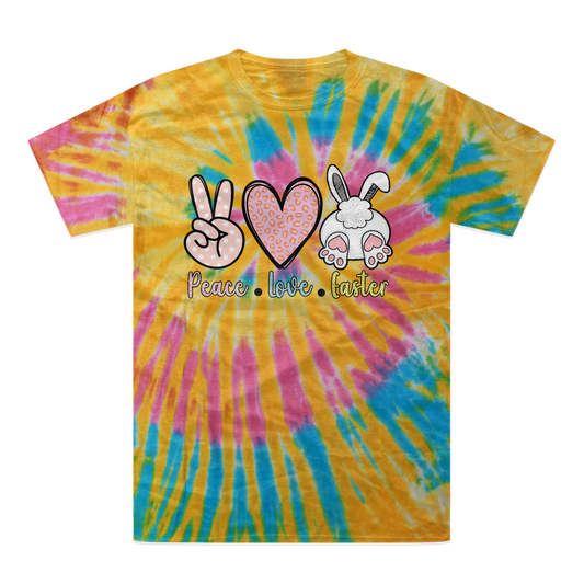 PEACE LOVE EASTER Tie-Dye T-Shirt - DirectlyPersonalised