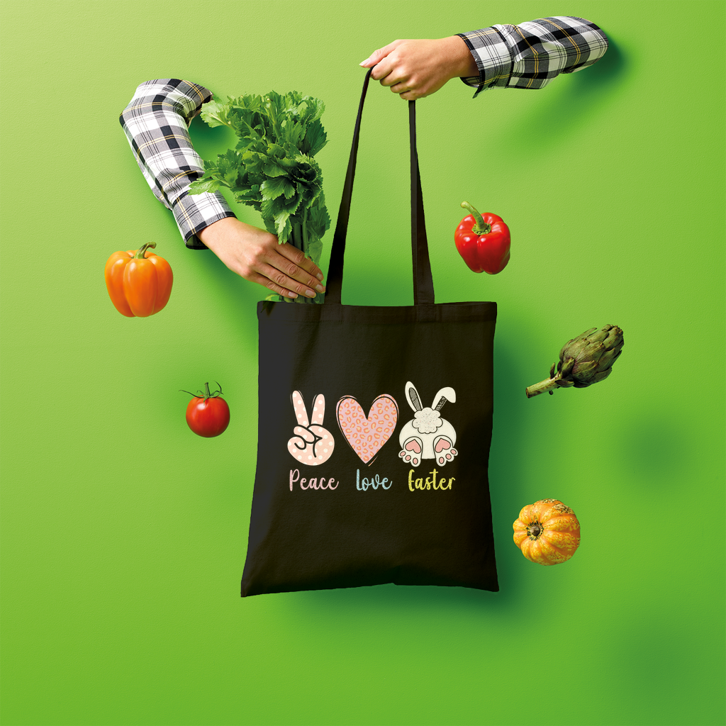PEACE LOVE EASTER Shopper Tote Bag - DirectlyPersonalised