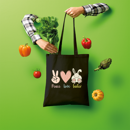 PEACE LOVE EASTER Shopper Tote Bag - DirectlyPersonalised