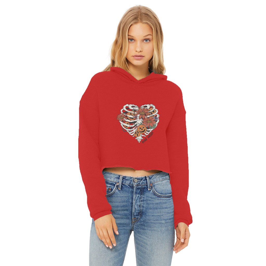 RIB CAGE Ladies Cropped Raw Edge Hoodie - DirectlyPersonalised
