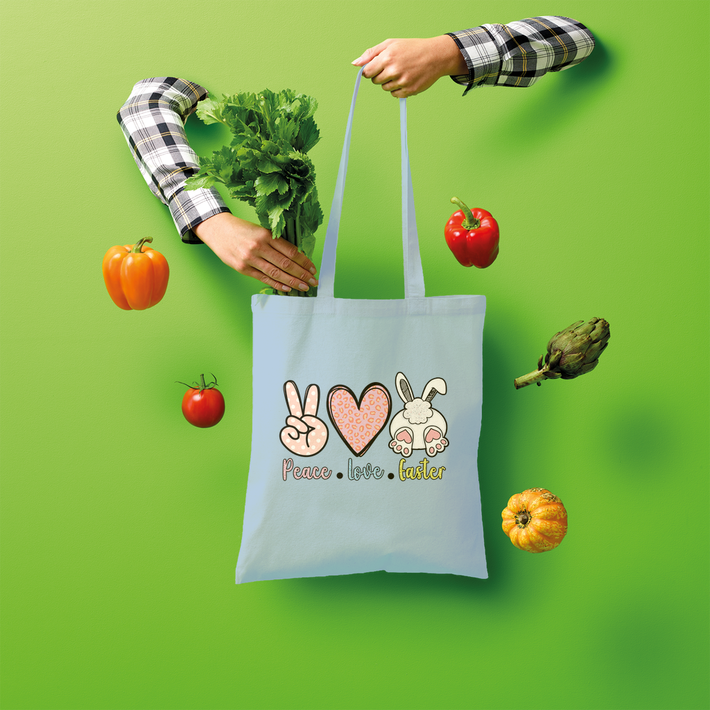 PEACE LOVE EASTER Shopper Tote Bag - DirectlyPersonalised