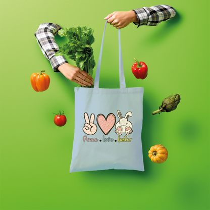 PEACE LOVE EASTER Shopper Tote Bag - DirectlyPersonalised