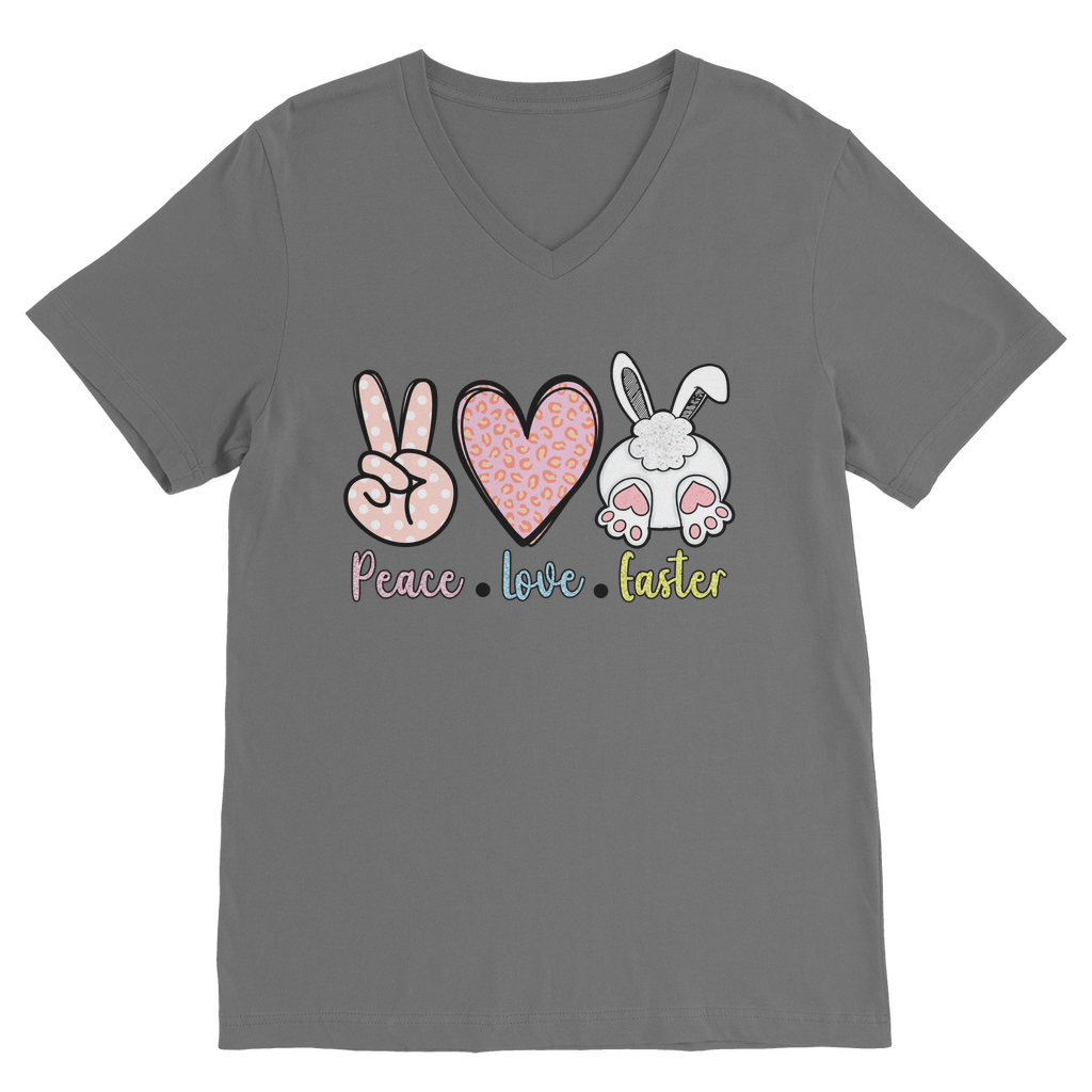 PEACE LOVE EASTER Classic V-Neck T-Shirt - DirectlyPersonalised