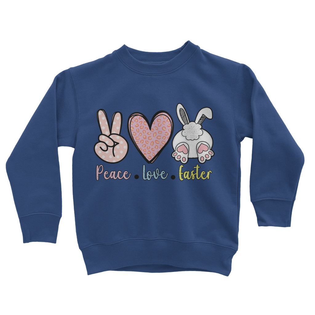 PEACE LOVE EASTER Classic Kids Sweatshirt - DirectlyPersonalised