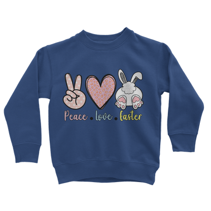 PEACE LOVE EASTER Classic Kids Sweatshirt - DirectlyPersonalised
