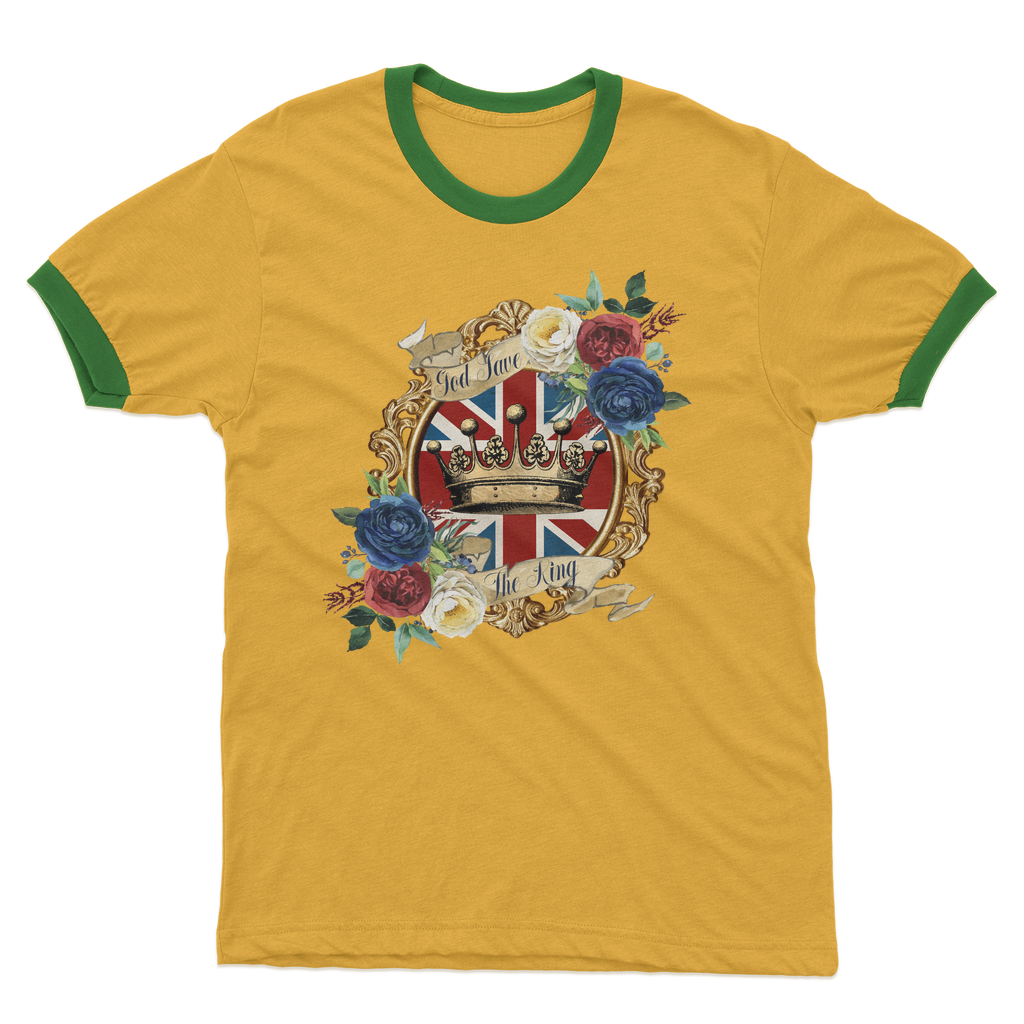 GOD SAVE THE KING Adult Ringer T-Shirt - DirectlyPersonalised