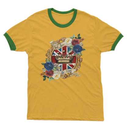 GOD SAVE THE KING Adult Ringer T-Shirt - DirectlyPersonalised