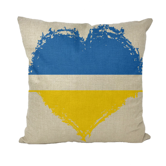 HEARTS WITH UKRAINE Throw Pillow with Insert - DirectlyPersonalised