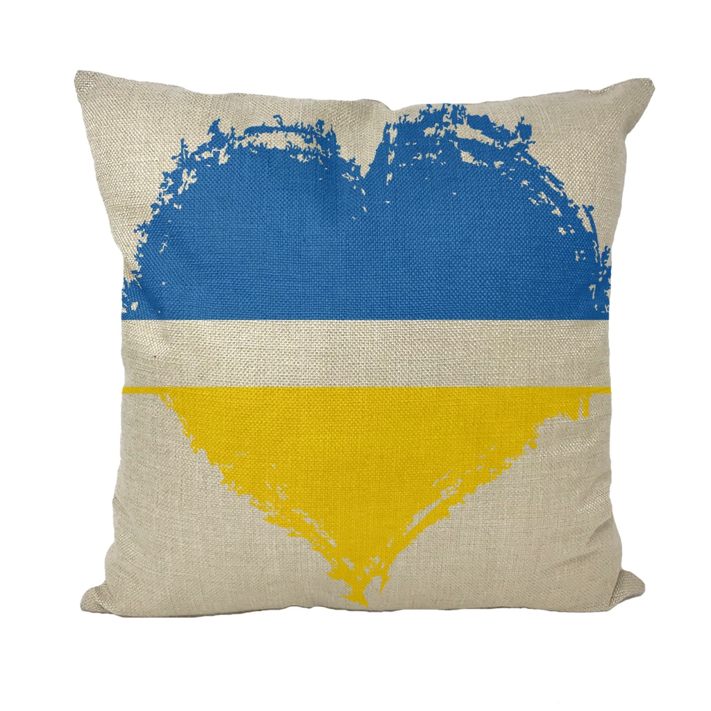 HEARTS WITH UKRAINE Throw Pillow with Insert